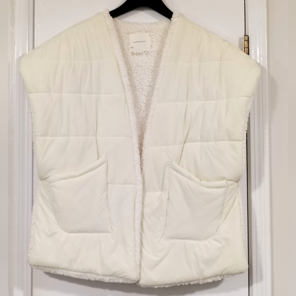 Anthropologie $150 Puffer Quilted Kimono Vest Sherpa Lined Women's "One Size" - Picture 4 of 11